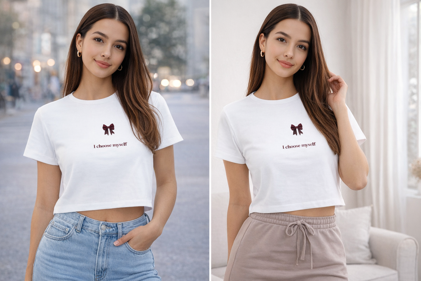 I Choose Myself – Aesthetic Lavender Baby Tee for Girls