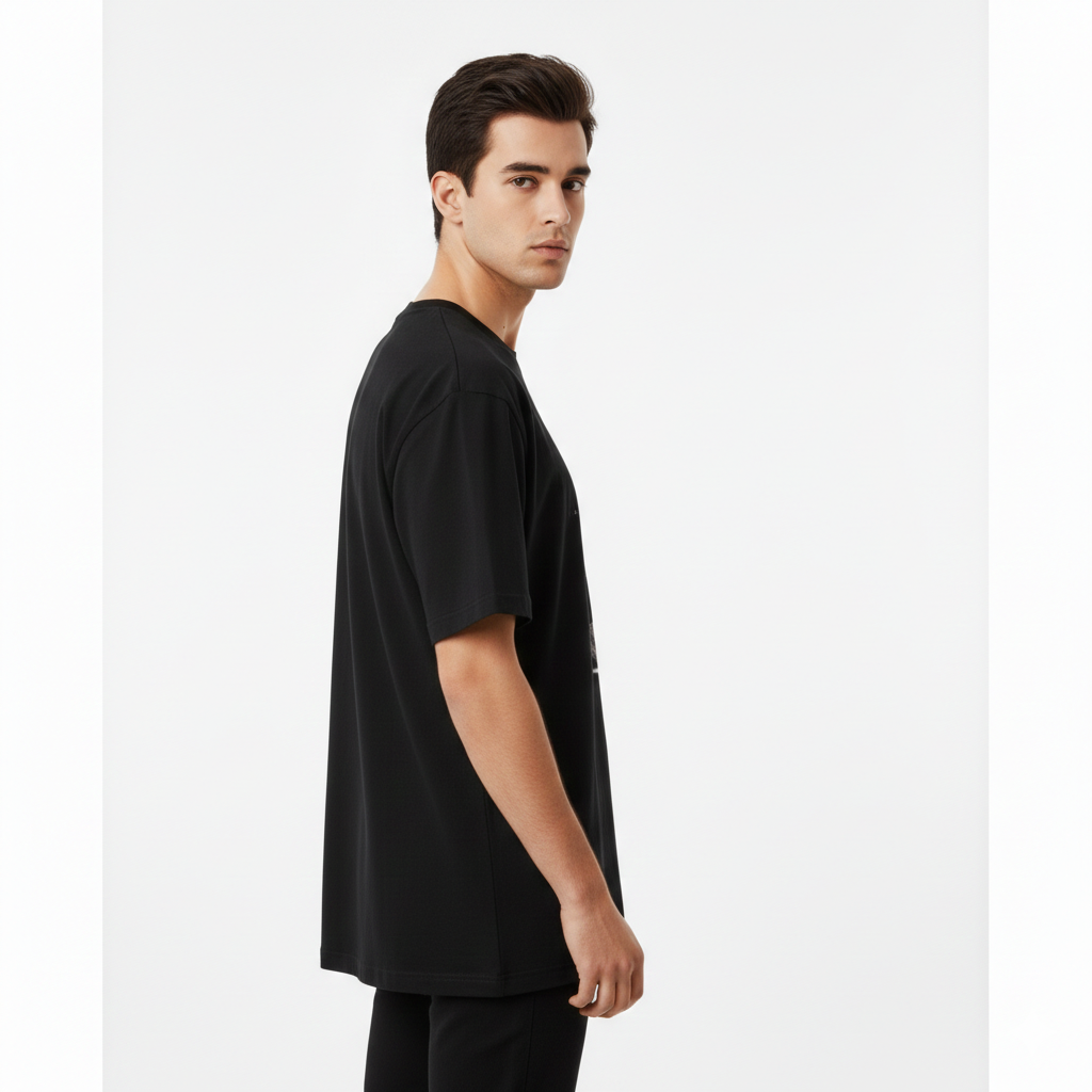 Checkmate Graphic Oversized T-Shirt – Black Edition