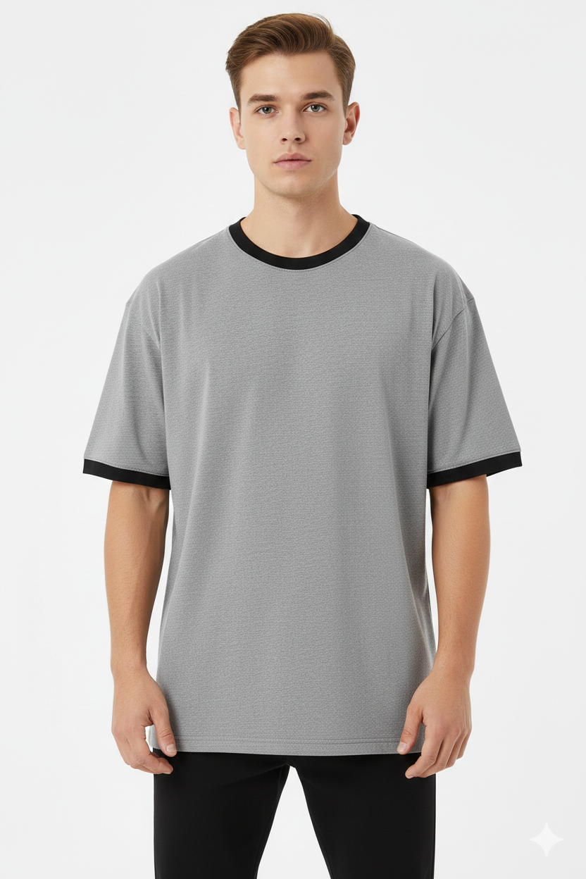 Anime Basketball Oversized T-Shirt – Grey Streetwear Edition