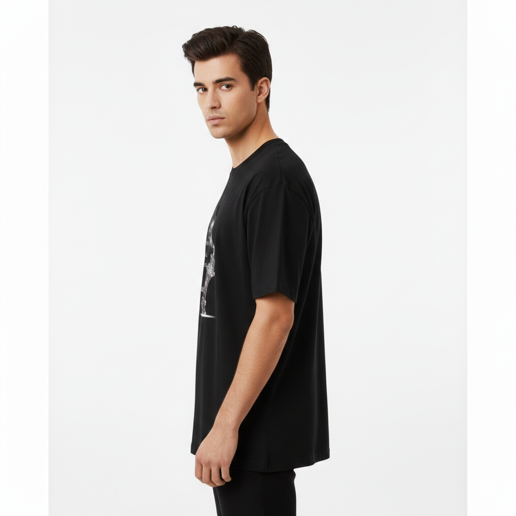 Checkmate Graphic Oversized T-Shirt – Black Edition